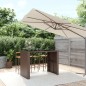 Tavolo Bar con Piano in Vetro Marrone 145x80x110 cm Polyrattan Tavolo Bar con Piano in Vetro Marrone 145x80x110 cm Polyrattan