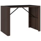 Tavolo Bar con Piano in Vetro Marrone 145x80x110 cm Polyrattan Tavolo Bar con Piano in Vetro Marrone 145x80x110 cm Polyrattan