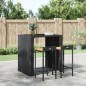 vidaXL Sgabelli da Bar 2pz Neri Polyrattan e Legno Massello di Acacia vidaXL Sgabelli da Bar 2pz Neri Polyrattan e Legno Massello di Acacia