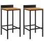 vidaXL Sgabelli da Bar 2pz Neri Polyrattan e Legno Massello di Acacia vidaXL Sgabelli da Bar 2pz Neri Polyrattan e Legno Massello di Acacia