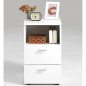FMD Comodino con 2 Cassetti e Scomparto Aperto Bianco 652-001