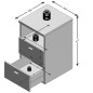 FMD Comodino con 2 Cassetti e Scomparto Aperto Bianco 652-001