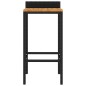 vidaXL Sgabelli da Bar 2pz Neri Polyrattan e Legno Massello di Acacia vidaXL Sgabelli da Bar 2pz Neri Polyrattan e Legno Massello di Acacia