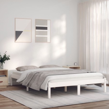 vidaXL Giroletto Bianco 120x200 cm in Legno Massello di Pino