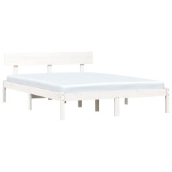 vidaXL Giroletto Bianco 160x200 cm in Legno Massello di Pino