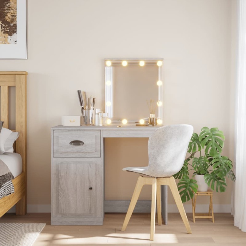 vidaXL Toeletta con Luci LED Grigio Sonoma 90x42x132,5 cm vidaXL Toeletta con Luci LED Grigio Sonoma 90x42x132,5 cm