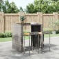 Sgabelli da Bar 2pz Grigi Polyrattan e Legno Massello di Acacia Sgabelli da Bar 2pz Grigi Polyrattan e Legno Massello di Acacia
