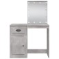 vidaXL Toeletta con Luci LED Grigio Cemento 90x42x132,5 cm