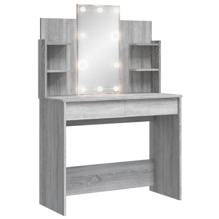 vidaXL Toeletta con Luci LED Grigio Sonoma 96x40x142 cm