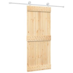 vidaXL Porta Scorrevole con Set Hardware 85x210 cm Legno Massello Pino