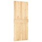 vidaXL Porta Scorrevole con Set Hardware 85x210 cm Legno Massello Pino
