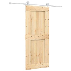 vidaXL Porta Scorrevole con Set Hardware 85x210 cm Legno Massello Pino