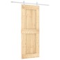 vidaXL Porta Scorrevole con Set Hardware 80x210 cm Legno Massello Pino vidaXL Porta Scorrevole con Set Hardware 80x210 cm Legno Massello Pino