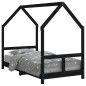 vidaXL Giroletto per Bambini Nero 80x160 cm in Legno Massello di Pino