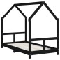 vidaXL Giroletto per Bambini Nero 80x160 cm in Legno Massello di Pino