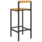 Sgabelli da Bar 2pz Neri Polyrattan e Legno Massello di Acacia Sgabelli da Bar 2pz Neri Polyrattan e Legno Massello di Acacia