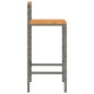 Sgabelli da Bar 2pz Grigi Polyrattan e Legno Massello di Acacia Sgabelli da Bar 2pz Grigi Polyrattan e Legno Massello di Acacia
