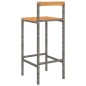 Sgabelli da Bar 2pz Grigi Polyrattan e Legno Massello di Acacia Sgabelli da Bar 2pz Grigi Polyrattan e Legno Massello di Acacia