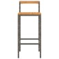 Sgabelli da Bar 4pz Grigi Polyrattan e Legno Massello di Acacia Sgabelli da Bar 4pz Grigi Polyrattan e Legno Massello di Acacia