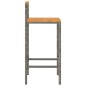 Sgabelli da Bar 4pz Grigi Polyrattan e Legno Massello di Acacia Sgabelli da Bar 4pz Grigi Polyrattan e Legno Massello di Acacia
