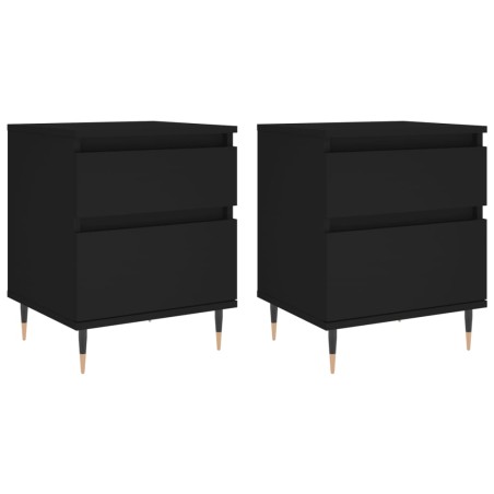 vidaXL Comodini 2pz Neri 40x35x50 cm in Legno Multistrato