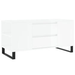 vidaXL Tavolino Salotto Bianco Lucido 102x44,5x50 cm Legno Multistrato
