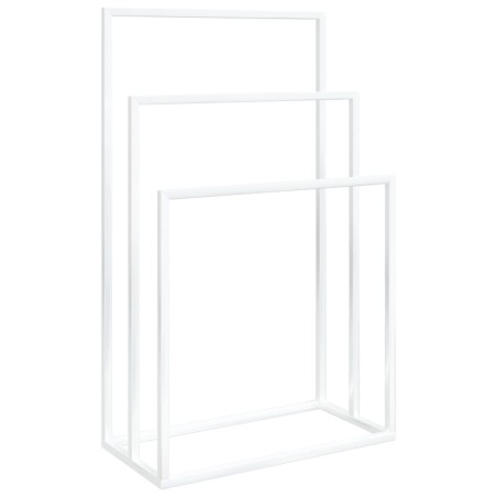 Portasciugamani da Pavimento Bianco 48x24x79cm in Ferro