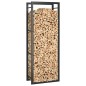 Portalegna Nero Opaco 50x28x132 cm in Acciaio Portalegna Nero Opaco 50x28x132 cm in Acciaio