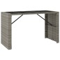 Tavolo da Bar con Piano in Vetro Grigio 185x80x110cm Polyrattan Tavolo da Bar con Piano in Vetro Grigio 185x80x110cm Polyrattan