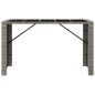 Tavolo da Bar con Piano in Vetro Grigio 185x80x110cm Polyrattan Tavolo da Bar con Piano in Vetro Grigio 185x80x110cm Polyrattan