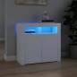 vidaXL Credenza con Luci LED Bianca 80x35x75 cm vidaXL Credenza con Luci LED Bianca 80x35x75 cm