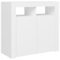 vidaXL Credenza con Luci LED Bianca 80x35x75 cm vidaXL Credenza con Luci LED Bianca 80x35x75 cm