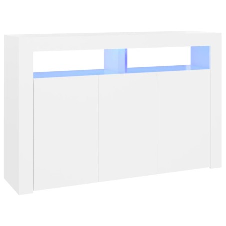vidaXL Credenza con Luci LED Bianca 115,5x30x75 cm