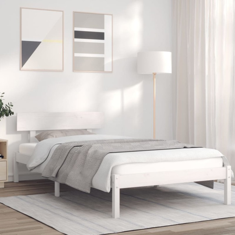 vidaXL Giroletto Bianco 90x200 cm in Legno Massello di Pino