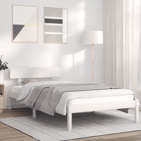 vidaXL Giroletto Bianco 75x190cm Legno Massello Pino 2FT6 Small Single