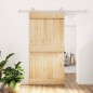 vidaXL Porta Scorrevole con Set Hardware 100x210cm Legno Massello Pino vidaXL Porta Scorrevole con Set Hardware 100x210cm Legno Massello Pino