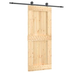 vidaXL Porta Scorrevole con Set Hardware 85x210 cm Legno Massello Pino