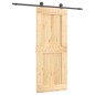 vidaXL Porta Scorrevole con Set Hardware 85x210 cm Legno Massello Pino
