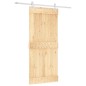 vidaXL Porta Scorrevole con Set Hardware 90x210 cm Legno Massello Pino