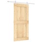 vidaXL Porta Scorrevole con Set Hardware 95x210 cm Legno Massello Pino vidaXL Porta Scorrevole con Set Hardware 95x210 cm Legno Massello Pino