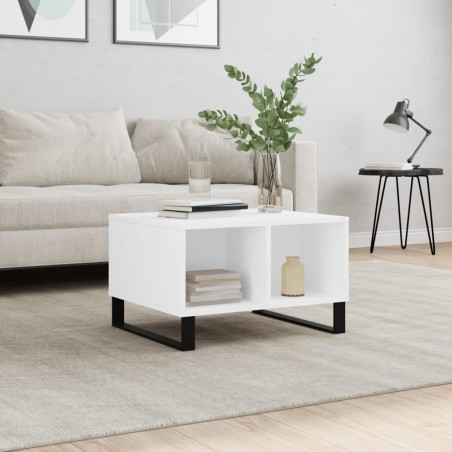 vidaXL Tavolino da Salotto Bianco 60x50x36,5 cm in Legno Multistrato