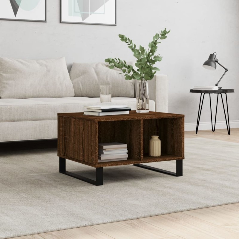 vidaXL Tavolino da Salotto Rovere Marrone 60x50x36,5 cm in Multistrato