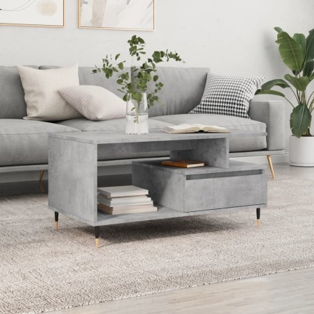 vidaXL Tavolino Salotto Grigio Cemento 90x49x45 cm Legno Multistrato