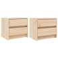 vidaXL Comodini 2 pz 40x31x35,5 cm in Legno Massello di Pino vidaXL Comodini 2 pz 40x31x35,5 cm in Legno Massello di Pino