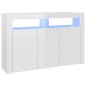Credenza con Luci LED Bianco Lucido 115,5x30x75 cm Credenza con Luci LED Bianco Lucido 115,5x30x75 cm
