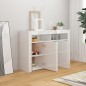 Credenza con Luci LED Bianco Lucido 115,5x30x75 cm Credenza con Luci LED Bianco Lucido 115,5x30x75 cm