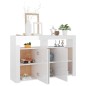 Credenza con Luci LED Bianco Lucido 115,5x30x75 cm Credenza con Luci LED Bianco Lucido 115,5x30x75 cm