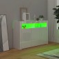Credenza con Luci LED Bianco Lucido 115,5x30x75 cm Credenza con Luci LED Bianco Lucido 115,5x30x75 cm