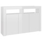 Credenza con Luci LED Bianco Lucido 115,5x30x75 cm Credenza con Luci LED Bianco Lucido 115,5x30x75 cm