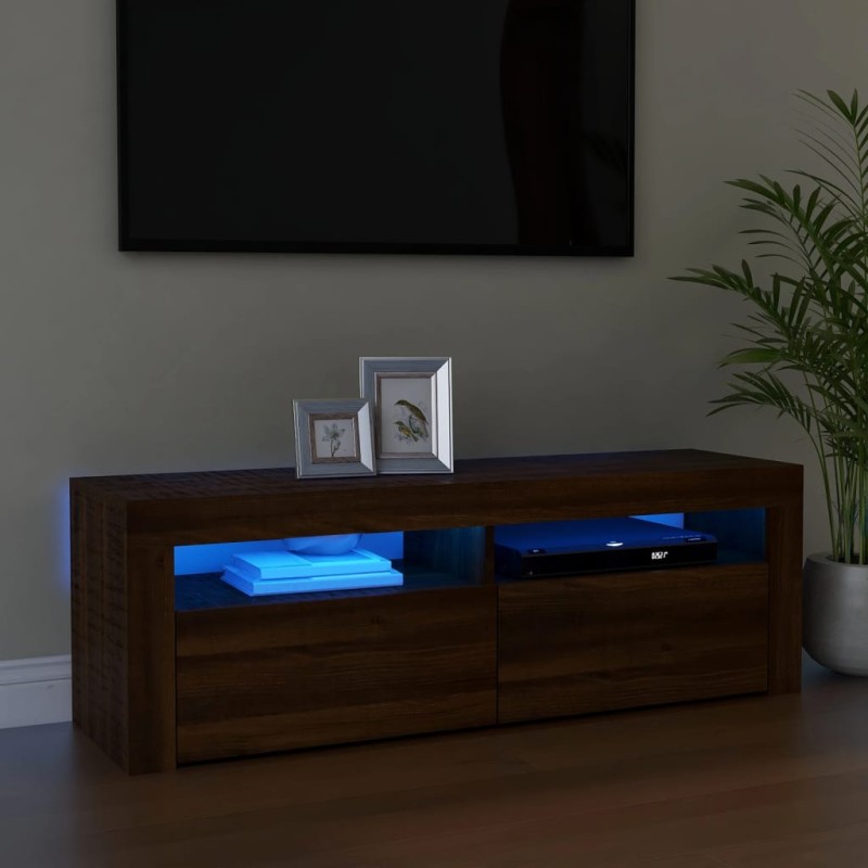 Mobile Porta TV con Luci LED Rovere Marrone 120x35x40 cm Mobile Porta TV con Luci LED Rovere Marrone 120x35x40 cm